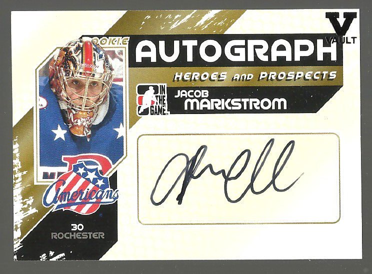 2010-11 ITG Heroes and Prospects Autographs #JMA Jacob Markstrom (image for) 2010-11 ITG Heroes and Prospects Autographs #JMA Jacob Markstrom